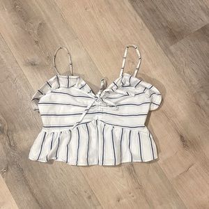 Express striped crop top blouse